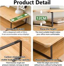 Elevador de Soporte para Monitor, 80 cm de Largo Soportes de Monitor de Computadora para Monitor TV Ordenador Portátil Impresora , Estante de Exhibición para Oficina Hogar - 1 - Ver 3