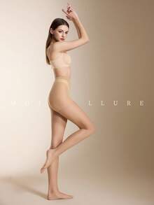 MOIRÉALLURE 1Pair Solid Color Suitable For Daily Life Basic Sheer Tights - Clear - View 7