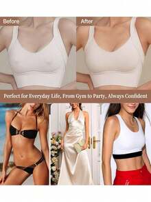 1 Pair Invisible Nipple Covers For Women - Reusable Adhesive Silicone Pasties, Sticky Bra Inserts For Dresses & Backless Strapless Outfits,Nipple Covers For Women,Sticky Bra,Nipple Covers,Nipple Covers, Nipple Cover,Cakes Nipple Cover,Nipple Cover,Silicone Nipple Covers Reusable,Silicone Nipple Covers,Cakes Nipple Covers,Silicone Bra Inserts,Nip Covers,Nipple Covers For Women - Apricot - View 7