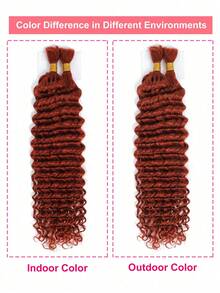 2pcs Braiding Hair Bulk No Weft Deep Wave Crochet Human Hair Solid Color 350A# Virgin Human Hair Extension Knotless Braids Hair Extensions - S350A - View 5