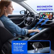 2 en1 CarPlay Adaptador Inalámbrico y Android Auto Converter,Accesorios Para Carro, Conexión Automática Rápida y Sin Demoras, Compatible Con Dispositivos iOS y Android, Admite Interfaces USB/USB-C - A - Ver 5