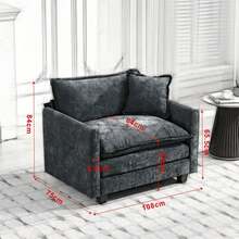 Cloud One-Seater Sofa (Ottoman Not Included), Modern Corner Sofa, Ideal For The Living Room, Bedroom And Apartment, Comfortable Double-Layer Seat Cushion, Breathable Chenille Fabric, Blue, DE5011BL - 藍色+雪尼爾+一座 - 查看 10