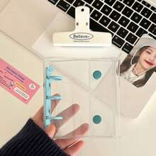 New A8 Card Holder With Double Buckle, Mini 3-Ring Binder Notebook, Transparent Simple Storage, Minimalist Style - Multicolor - View 19