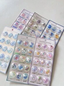 3D立体浮雕贴纸，可爱卡通人物，浮雕奖励贴纸，适用于手机、珠宝、水晶等装饰，海洋、蝴蝶、冰淇淋等主题装饰贴纸 - 彩色 - 查看 8