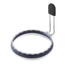 1个双色硅胶鸡蛋模具，鸡蛋烹饪工具，多功能煎蛋圈，适用于厨房烹饪 - 黑色 - 查看 9