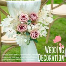 Roses Faux Flowers Silk Roses 16.5in Artificial Roses With Stems Realistic Artificial Flowers Suitable Indoor Home Decor Bouquet Wedding Decor Party Decor Pink Purple, 12PCS - Merah Muda Ungu 12 buah - View 6