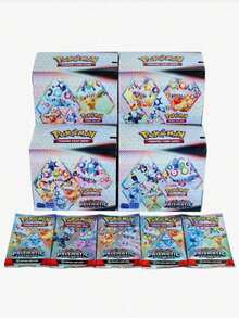 pokemon 10包/100张或36包/360张宝可梦补充包、对战卡、进化卡、收藏卡、玩具、随机款式、宝可梦收藏卡、稀有宝可梦收藏卡、随机卡牌