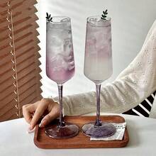 2pcs/Set Purple Stemmed Champagne Glasses, High-Quality Glasses, Wine Glasses, Cocktail Glasses, Glassware, Elegant & Perfect For Parties, Gatherings, Birthday Gifts - Purple - View 9