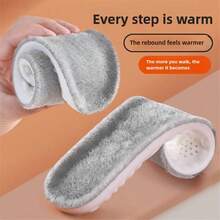 2pcs Winter Warm Insoles, Unisex Thick Plush Cushion Shoe Inserts, Anti-Stink, Absorb Sweat, Relieve Fatigue, Suitable For Autumn/Winter Sports Shoes, Great Gift For Parents On Thanksgiving - Black - View 6