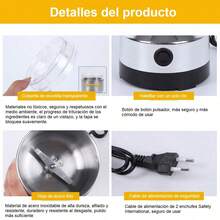 Molinillo de Café PortátilMolinillo de Café Eléctrico,,Forro y Cuchilla de Acero Inoxidable 304,Molienda de Alta Velocidad,Molinillo de Especias en Polvo de Grano Doméstico Pequeño (plata), 1 Molinillo de Alta Potencia, Picadora de Granos Pequeños para el Hogar, Triturador de Pared de Cocina, Ideal para Uso en la Cocina, Enchufe US 110-130V, No Requiere Batería, Regalo de Navidad Perfecto - Tipo de Enchufe A USA (110-127V) - Ver 5
