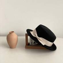 Chapeau d'église élégant pour femme, chapeau de mode française, mini-chapeau de mariée, chapeau de style britannique, chapeau fascinateur de dame, chapeau rétro, chapeau à nœud, coiffe de fête d'anniversaire, chapeau de costume de banquet, chapeau noir, chapeau de course, chapeau de robe de soirée, chapeau surdimensionné - 1190 - Voir 5