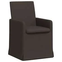 Chaises de salle à manger vidaXL, lot de 2, gris foncé, 57 x 67 x 95 cm, lin - Gris - Voir 1