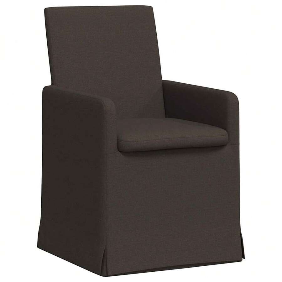 Chaises de salle à manger vidaXL, lot de 2, gris foncé, 57 x 67 x 95 cm, lin - Gris - Voir 1