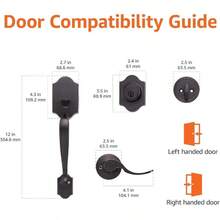 Front Door Lock Set, Handleset With Shelby Lever, Level Door Handle, Exterior, Single Cylinder Packs, Oil Bronze, 1 - Pack - 油性青銅 + 1 包 - 查看 5