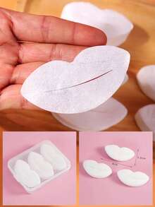100pcs/Box DIY Lip Mask Patches, One-Time Lip Care Moisturizing Hydrating Lip Mask Stickers - White - View 1