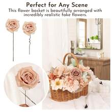 [Free Shipping]Artificial Flowers Combo Box Set Fake Flowers With Stems Artificial Bouquet Flowers For Wedding Centerpieces Arrangements Ba By Shower Party Home Decor - 優雅香檳 - 查看 5