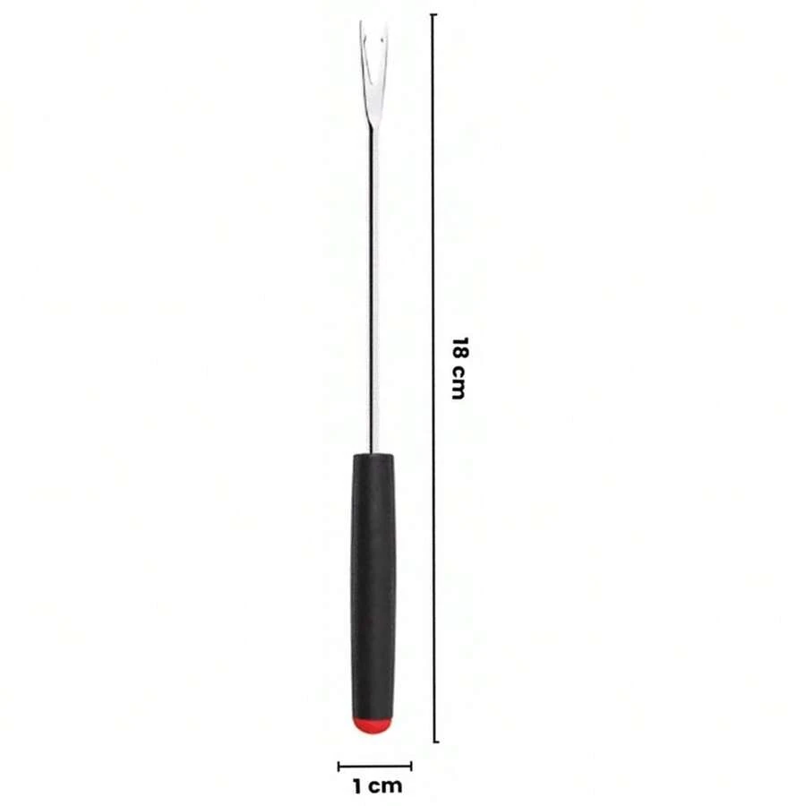 Kit 6 Garfos Para Fondue Aço Inox Petiscos Queijo Aperitivos Chocolate salte shop - Multicolorido - Visão 1
