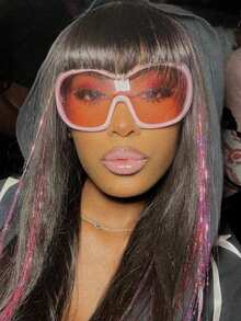 1 buc Ochelari de soare la modă supradimensionați pentru toate anotimpurile pentru femei, ochelari de soare concavi personalizați în stil stradal Y2K, ochelari de soare personalizați europeni și americani în stil stradal Ins, ramă și lentilă roz, ochelari de soare la modă pentru femei Y2K