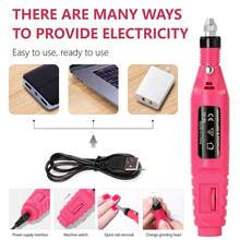 专业电动指甲打磨机，指甲锉修甲套装，低噪音高速，凝胶指甲油卸除器，修脚工具，抛光打磨机，多种电动指甲钻头可选，多功能美甲护理设备，沙龙级效果 - 彩色 - 查看 4