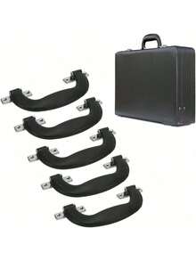 EstiloHERCHR 5PCS Asas De Equipaje, Negro Maletas Grip Trunk Tire De La Manija De La Maleta De Reemplazo para El  De La Joyería De La Guitarra, Bolsos, Equipaje, 15cmVersión mejorada