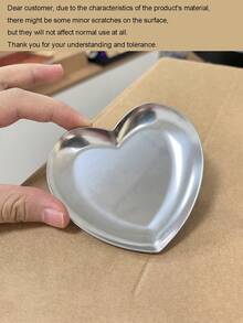 1pc Stainless Steel Thickened Mini Heart-Shaped Dish, Golden, For Kitchen Utensils & Condiments, Used At Home As Snack Plate, Cake Dish, Storage Tray,Kitchen - 彩色 - 查看 7