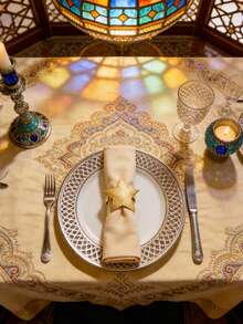 4-12pcs Premium Matte Star Napkin Rings, Suitable For Holiday Table Decor, Ramadan, Weddings - Multicolor - View 5