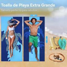 Toalla De Playa De Microfibra Sin Arena Toalla De Playa Absorbente Extra Grande De 71 "X 32" De Secado Rápido Y Liviana Adecuada para Baño Natación Playa Camping Gimnasio árbol De Coco - azul - Ver 4