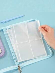 1pc Sparkling Pvc Zipper Storage Bag, Cosmetics Storage Box, Multi-Functional And Convenient Photo Album Zipper Pouch, Premium Transparent Jewelry Storage Bags - Multicolor - View 5