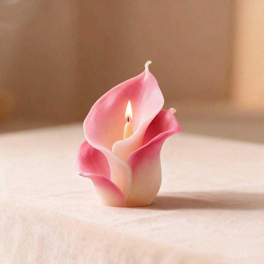 Khuôn silicon hình hoa loa kèn, dùng để làm nến thơm, nến thạch cao, xà phòng, đồ thủ công trang trí, quà tặng DIY cho Ngày Valentine, đám cưới, sinh nhật, trang trí nhà cửa và có thể tái sử dụng. - trắng - Xem 1