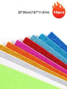 10pcs 2mm Thick, 20x30cm Colorful Sponge Paper Foam Paper With Glitter Plastic Paper, Assorted Colors, Suitable For Art And Craft School Projects, Scrapbooking, DIY Role Play, EVA Foam Paper Set For Handmade And DIY Arts - Multicolor - View 21