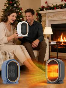 1 Peça Aquecedor Elétrico Portátil, Aquecedor de Baixo Consumo de Energia, Aquecedor de Ambiente, Aquecedor Elétrico PTC de Aquecimento Rápido, Aquecedor de Espaço Pequeno para Escritório, Dormitório, Quarto, com Proteção Contra Superaquecimento e Interruptor Anti-Tombamento, Aquecedor de Espaço Portátil, Presentes de Natal, Presentes para Homens/Mulheres, Presente do Dia dos Namorados - Entrada do tipo CE C (220-240V) - Visão 2