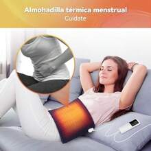 Almohadilla Térmica Eléctrica, 30 X 60 CM Almohadilla Térmica Lavable Segura con Correas Ajustables, 9 Configuraciones de Temperatura y 4 Configuraciones de Temporizador de Apagado Automático (Gris) - Azul - Ver 5