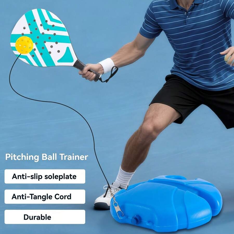 40-Hole Portable Outdoor Tennis Trainer, Single-Person Tennis Practice Net