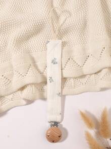 2件装婴儿奶嘴链，时尚印花奶嘴夹和木质三孔奶嘴夹，适合男宝宝和女宝宝，日常礼物