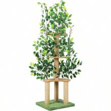 Cat Tree With Leaves, Cat Tower For Indoor Cats, Cat Tree With Scratching Post For Climbing, Hiding(Green) - mặc định - Xem 8