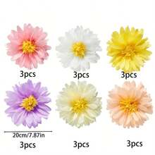 6个/12个/24个装雏菊纸花球，色彩鲜艳的多色花卉墙饰，适用于婚礼和派对，适合室内/室外活动、新娘送礼会、生日、庆典、婚礼、单身派对、婴儿派对——营造节日氛围 - 彩色 - 查看 12