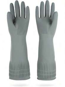 EstiloMAMISON - Guantes De Goma Reutilizables Para Limpieza De Platos, Guantes De Cocina Antideslizantes (1 Par)VersióN Mejorada - gris - Ver 2