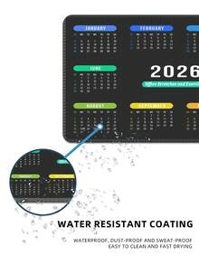 Mouse Pad With Stitched Edge, Computer Mouse Pad With Non-Slip Rubber Base, Computer Mouse Pad Is Suitable For Computer Notebook Computer Mouse (2026 Calendar Black) - Multicolor - View 7