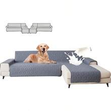 ACOVARK Cubre Sillones en LFunda para Sillones en L Impermeable de Doble Cara Cubre Sofa de Una Sola Pieza Funda para sofá de Tela Supersuave y elástica Adecuada para Familias con Niños y Mascotas - Gris - Ver 1