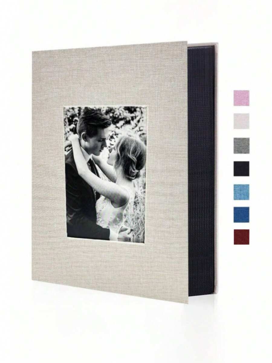 Álbum de fotos cubierto de lino de 6 pulgadas, con capacidad para 72 fotos, álbum de película instantánea con páginas insertables, protege las fotos, de vuelta a la escuela, útiles escolares, álbum de fotos cubierto de lino de gran capacidad de 6 pulgadas con páginas insertables