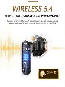 Lenovo EA110 Wireless Headset Bluetooth 5.4 Intelligent Touch Control Headphones Long Lasting Battery Life Support Android ISO - Color - View 7