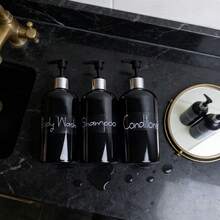 500ml Bathroom Shampoo, Conditioner, Body Wash Dispenser - Pump Bottles, Refillable 3 Pieces Set - Multicolor - View 3