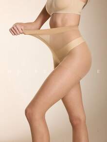 MOIRÉALLURE 1Pair Solid Color Suitable For Daily Life Basic Sheer Tights - Clear - View 4
