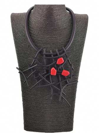 MARLIWOO 1pc Fashionable Punk Style Handmade Geometric Wooden Pendant Necklace, Creative Accessory For Women Daily Wear & Party