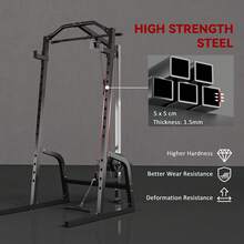SPORTNOW Cable Crossover Machine, Multi-Functional Power Rack With Cable Pulley System, 15-Level Squat Rack, Pull Up Stand And Push Up Stand, For Home Gym Workout - Black - View 7