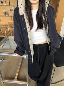 Reversible Heart-Shaped Hooded Sherpa Fleece Jacket, Warm & Versatile For Autumn/Winter