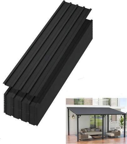 20 Pcs Metal Roofing Panels, 6ft Galvanized Steel Corrugated Roof Sheets Gazebo Top Cover Garages, Sheds, Stables Replacement For Patio Outdoor Garden