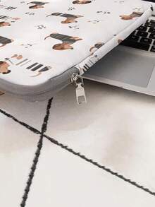 Dog Pattern Printing Laptop Bag, Computer Cloth Cover Accessories, Soft Laptop Bag, Soft Laptop Cover, Laptop Cover, Tablet Cover, Leather Bag, Laptop Zipper, Computer Cover, School Business Office - Multicolor - View 3