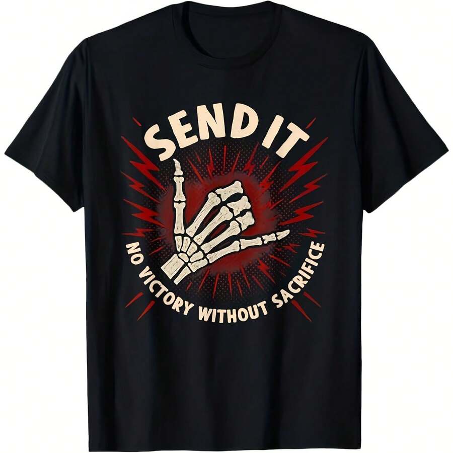 NEW! Send It No Victory Without Sacrifice Skeleton D Yoyo Tee T-Shirt S-3XL - Đen 6 - Xem 1