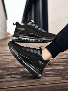 Nuevas zapatillas deportivas para hombre.Zapatos para correr al aire libre para hombres.Zapatos de malla transpirable para hombre., Estilo Moderno, Malla Transpirable, Cojín de Aire para Absorción de Impactos, Antideslizantes y Duraderos - Negro - Ver 3